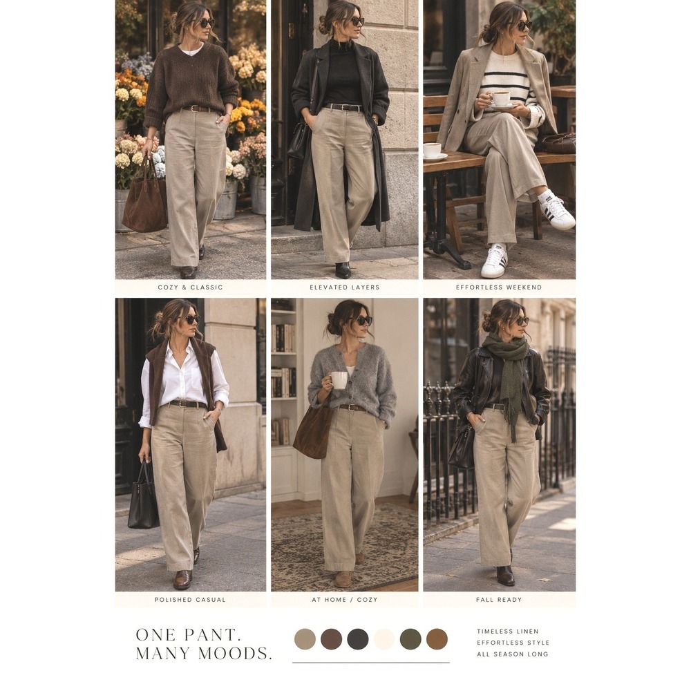 Vince tan‎ linen trouser light spring work wear pants Size 6